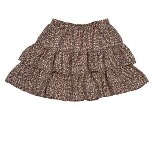 SHEIN Floral Ruffle Tiered Mini Skirt‎ Women's Size S